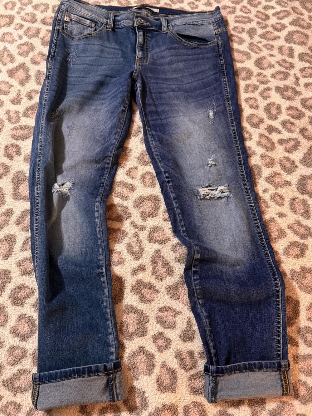 KanCan Women's Skinny Distressed Blue Jeans